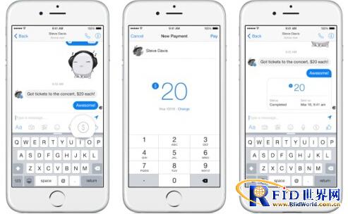 Facebook增添移动支付功能　加入移动支付竞争行列
