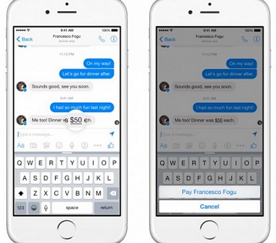 Facebook Messenger增加移动支付功能 目前仅覆盖纽约及周边地区