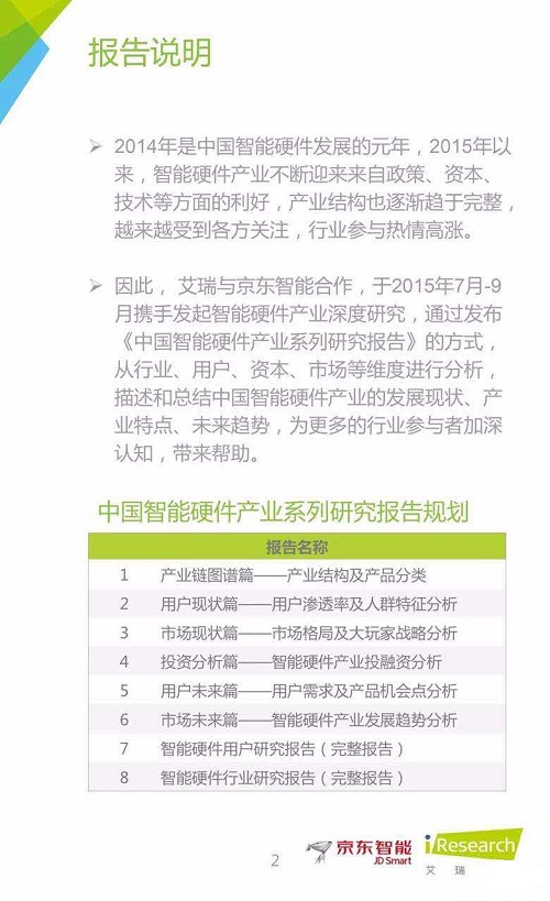  京东智能&艾瑞报告：智能硬件产业链图谱