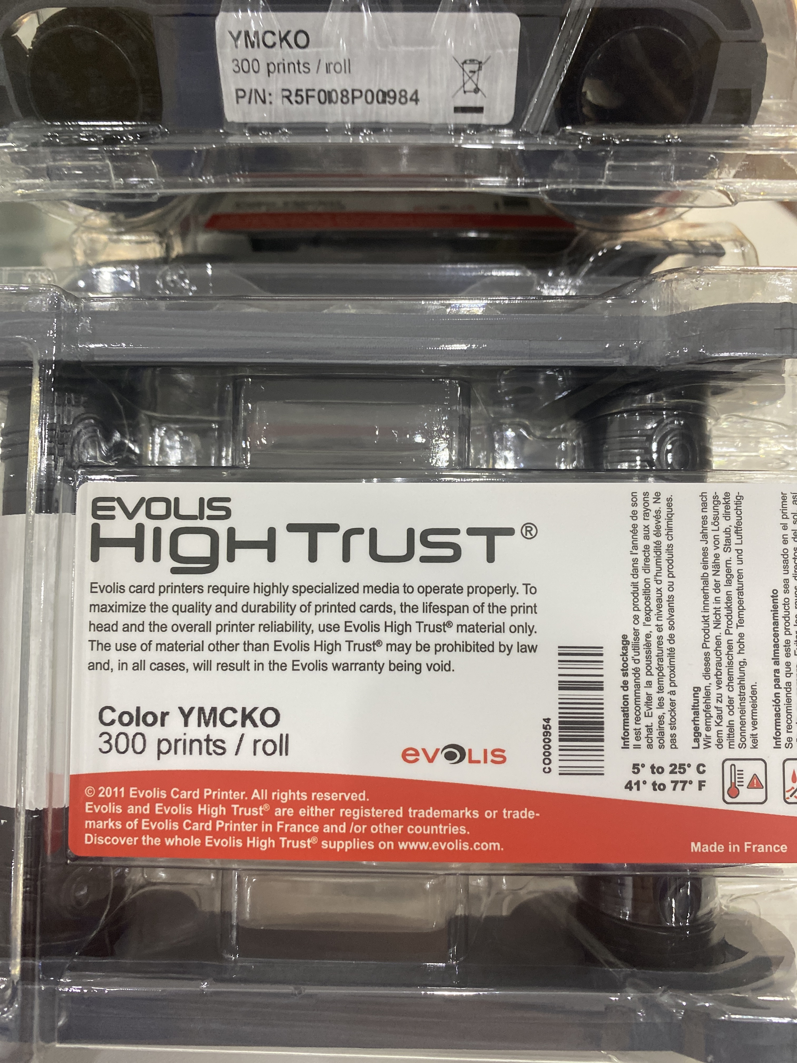 EVOLIS primacy彩色带 爱丽丝彩色带证卡打印机耗材 300面