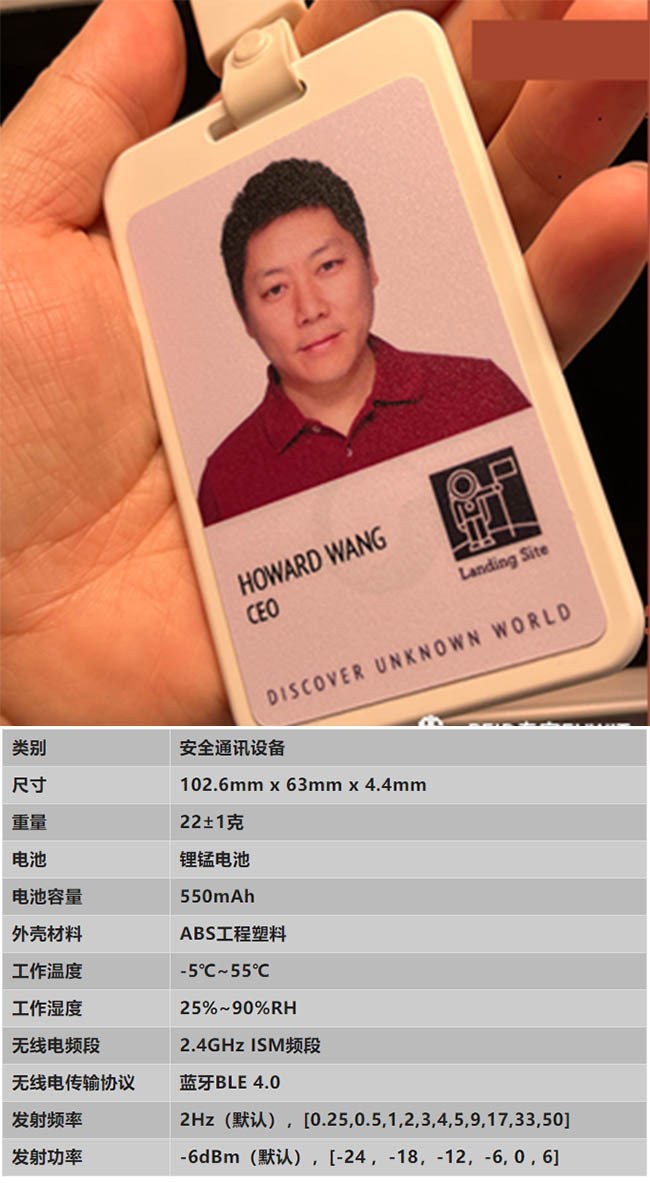 蓝牙AOAO胸牌定位标签